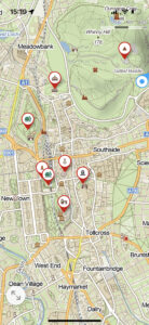 Mapa míst, které jsme v Edinburghu navštívili